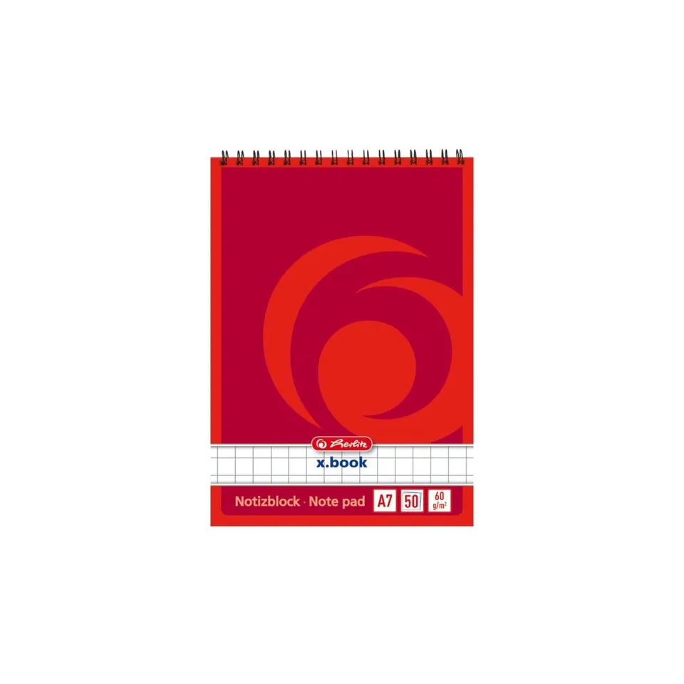 herlitz-x-book-spiral-notizblock-a7-kariert-ohne-rand-4-st-ck image 1