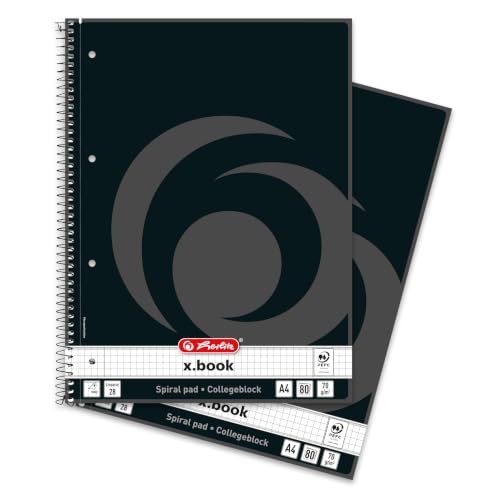 herlitz-collegeblock-x-book-a4-kariert-lineatur-28-80-blatt-2er-pack-schwarz image 7