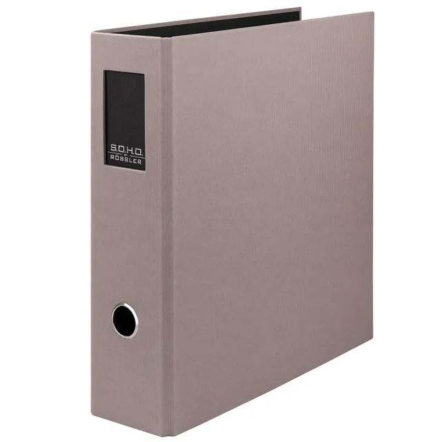 r-ssler-s-o-h-o-ordner-breit-a4-8-5-cm-mit-r-ckenschild-taupe image 1