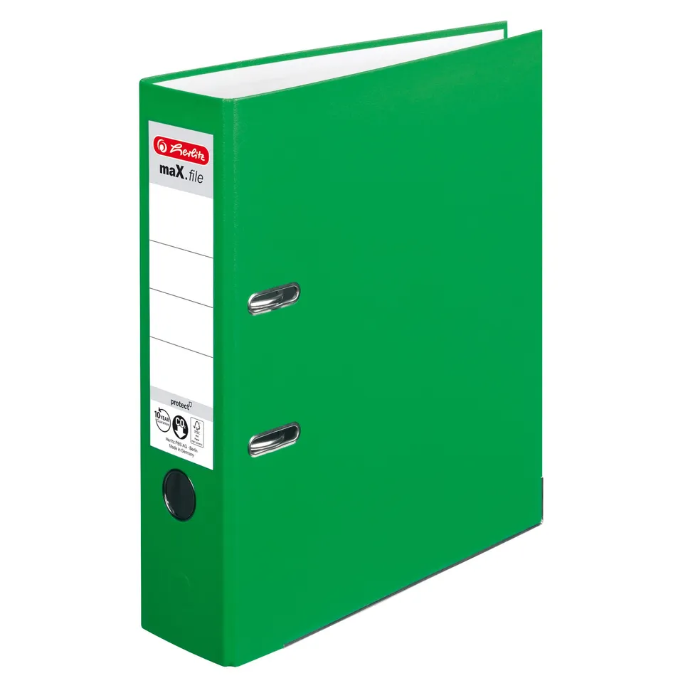 herlitz-ordner-a4-max-file-protect-gr-n-8-cm-r-cken-kantenschutz image 1