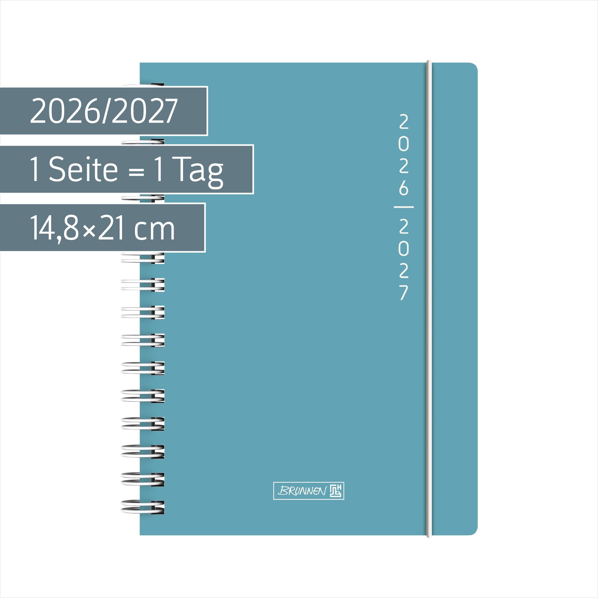 brunnen-sch-lerkalender-2026-2027-plain-blue-a5-kunststoff-blau-1-seite-1-tag image 2