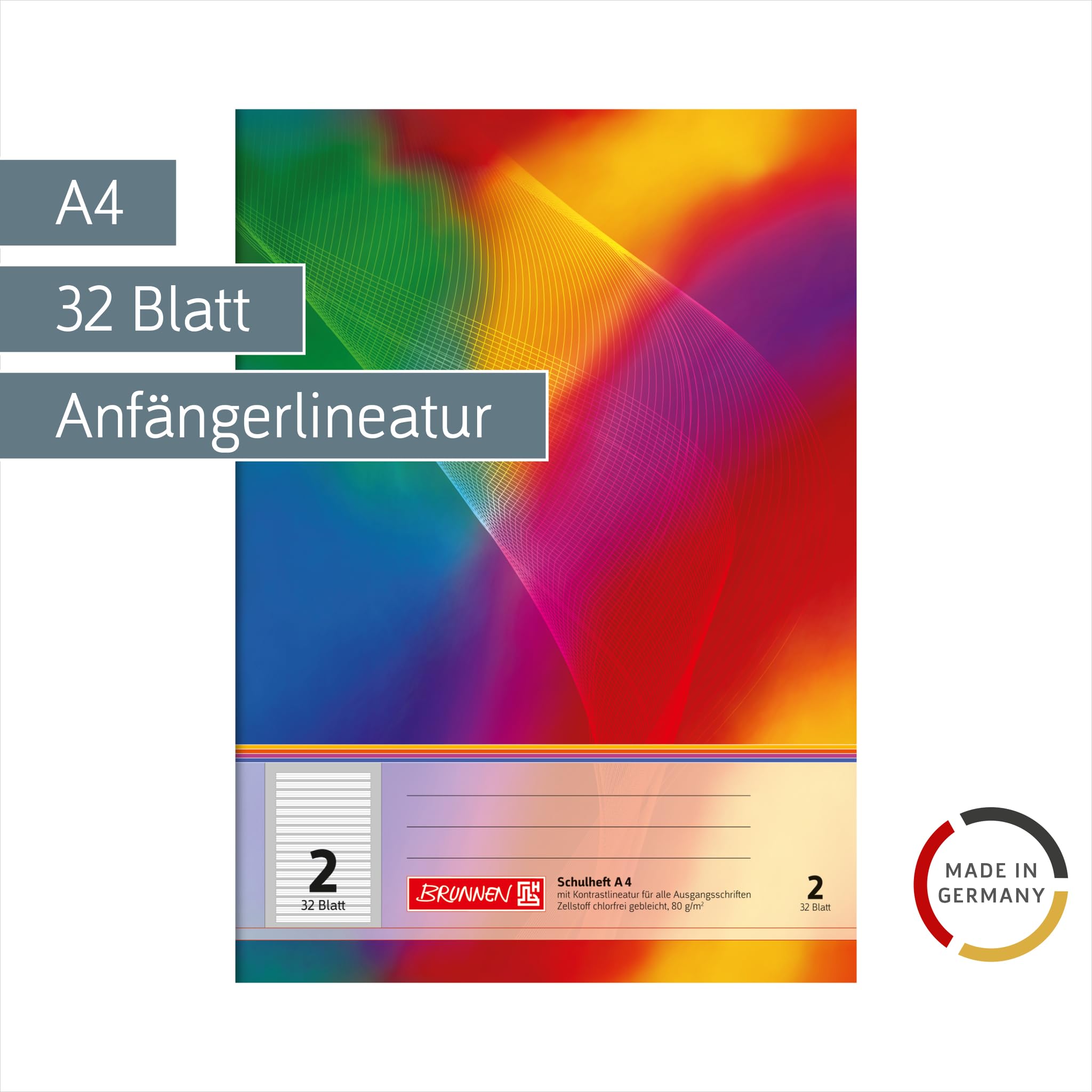 brunnen-104438202-schulheft-din-a4-32-blatt-lineatur-2-liniert image 2