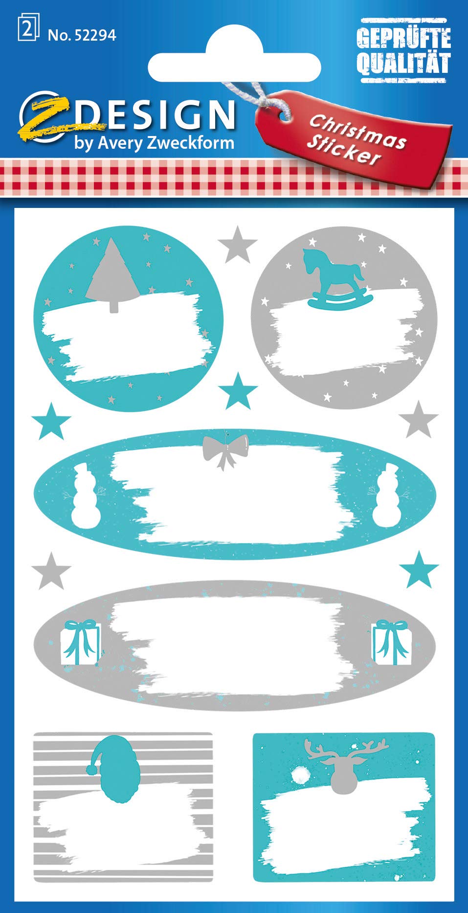avery-zweckform-z-design-52294-weihnachtsaufkleber-geschenk-12-st-ck image 2
