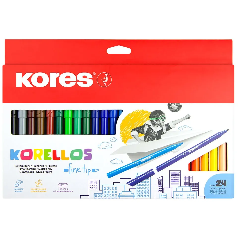 kores-korellos-filzstifte-24er-set-feine-spitze-auswaschbar image 1