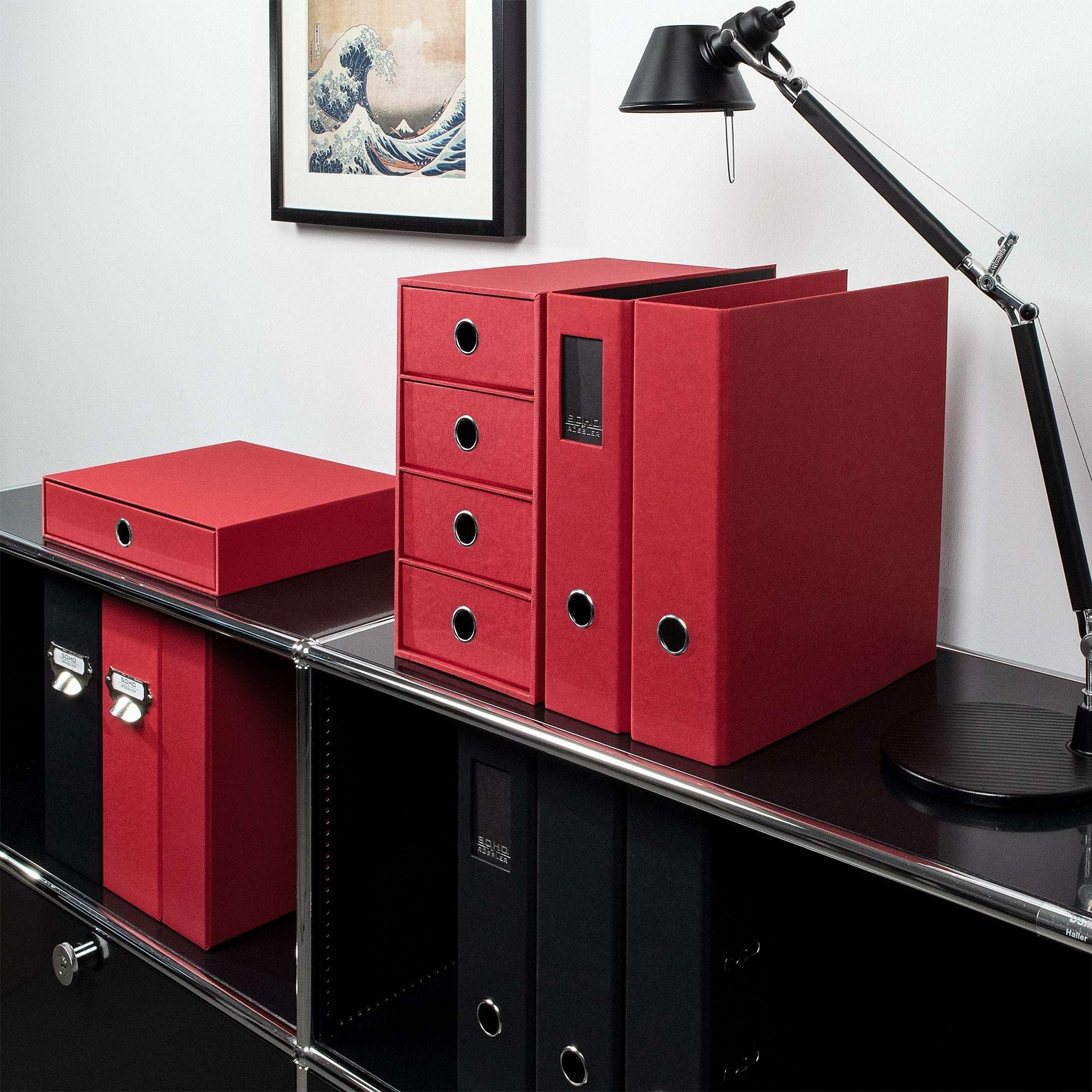 r-ssler-s-o-h-o-schubladenbox-a4-querformat-1-fach-rot image 5