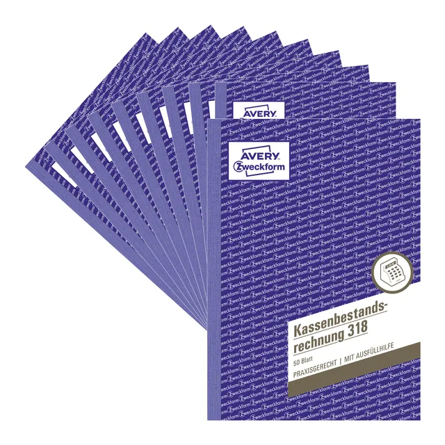 avery-zweckform-kassenbestandsrechnung-318-10-a5-10er-pack-50-blatt image 1
