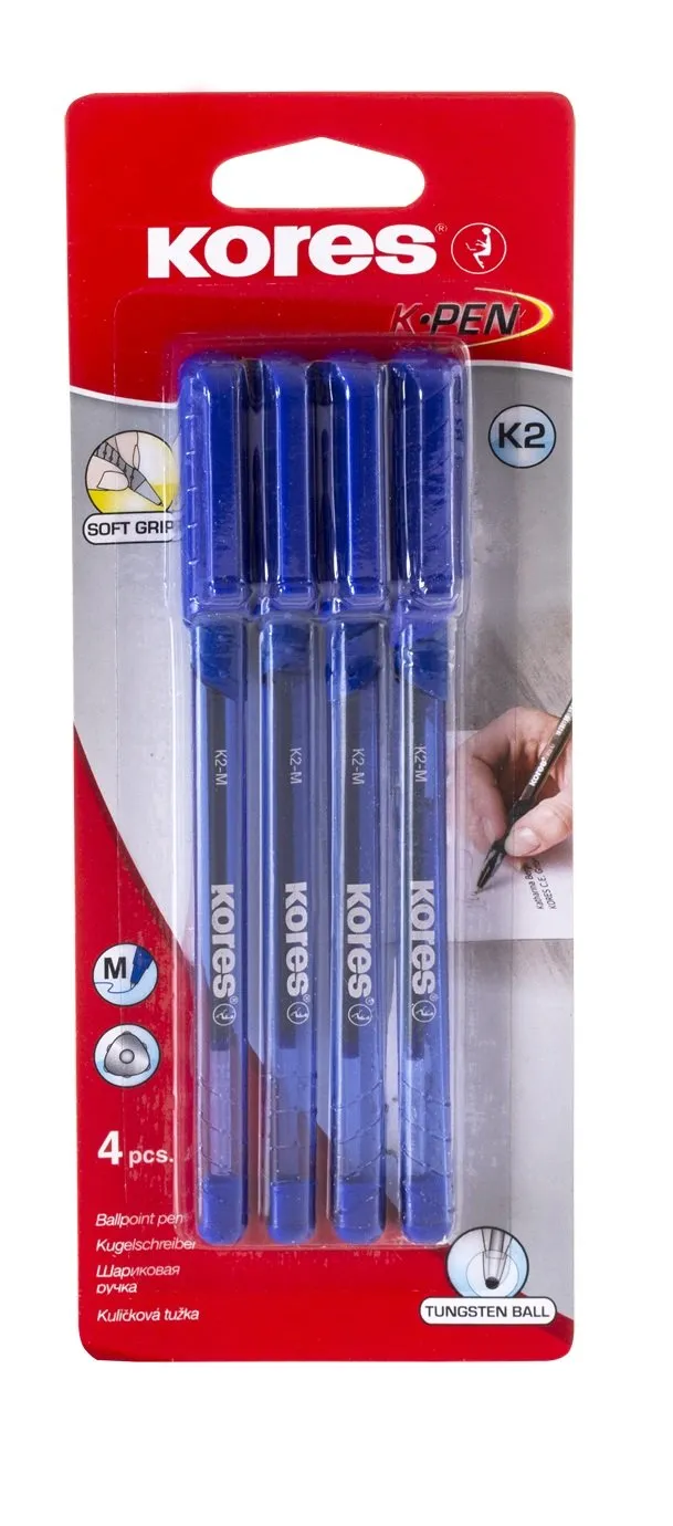 kores-k2-kugelschreiber-dreieckig-1-0-mm-blau-4-st-ck image 1