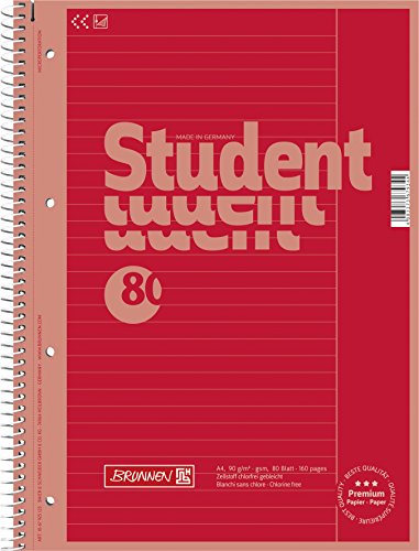 brunnen-colour-code-premium-student-collegeblock-a4-lineatur-25-80-blatt-red image 2