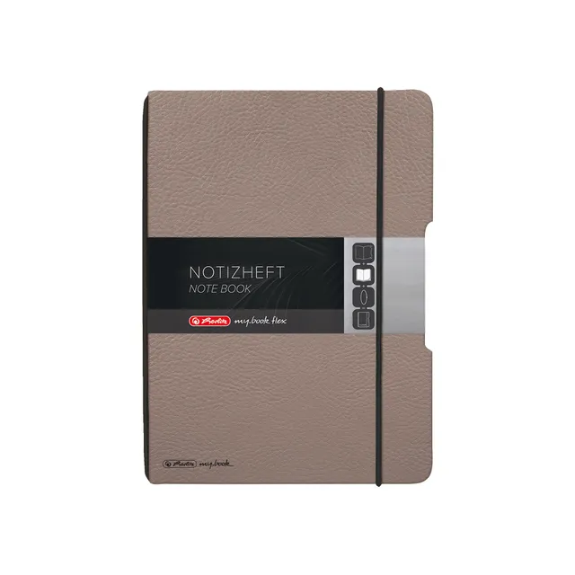 herlitz-my-book-flex-notizheft-a5-punktiert-lederoptik-taupe-40-blatt image 1