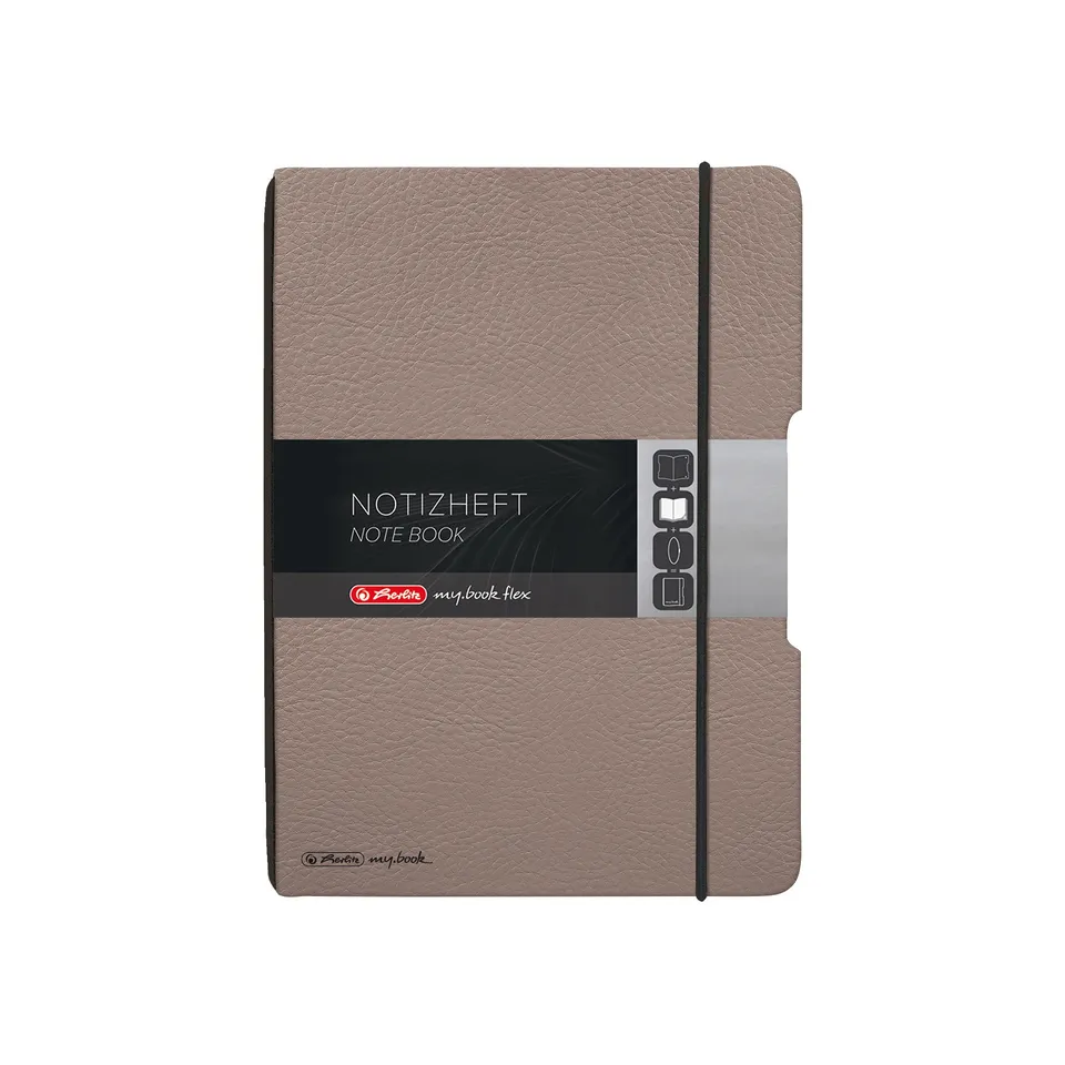 herlitz-my-book-flex-notizheft-a5-punktiert-lederoptik-taupe-40-blatt image 1