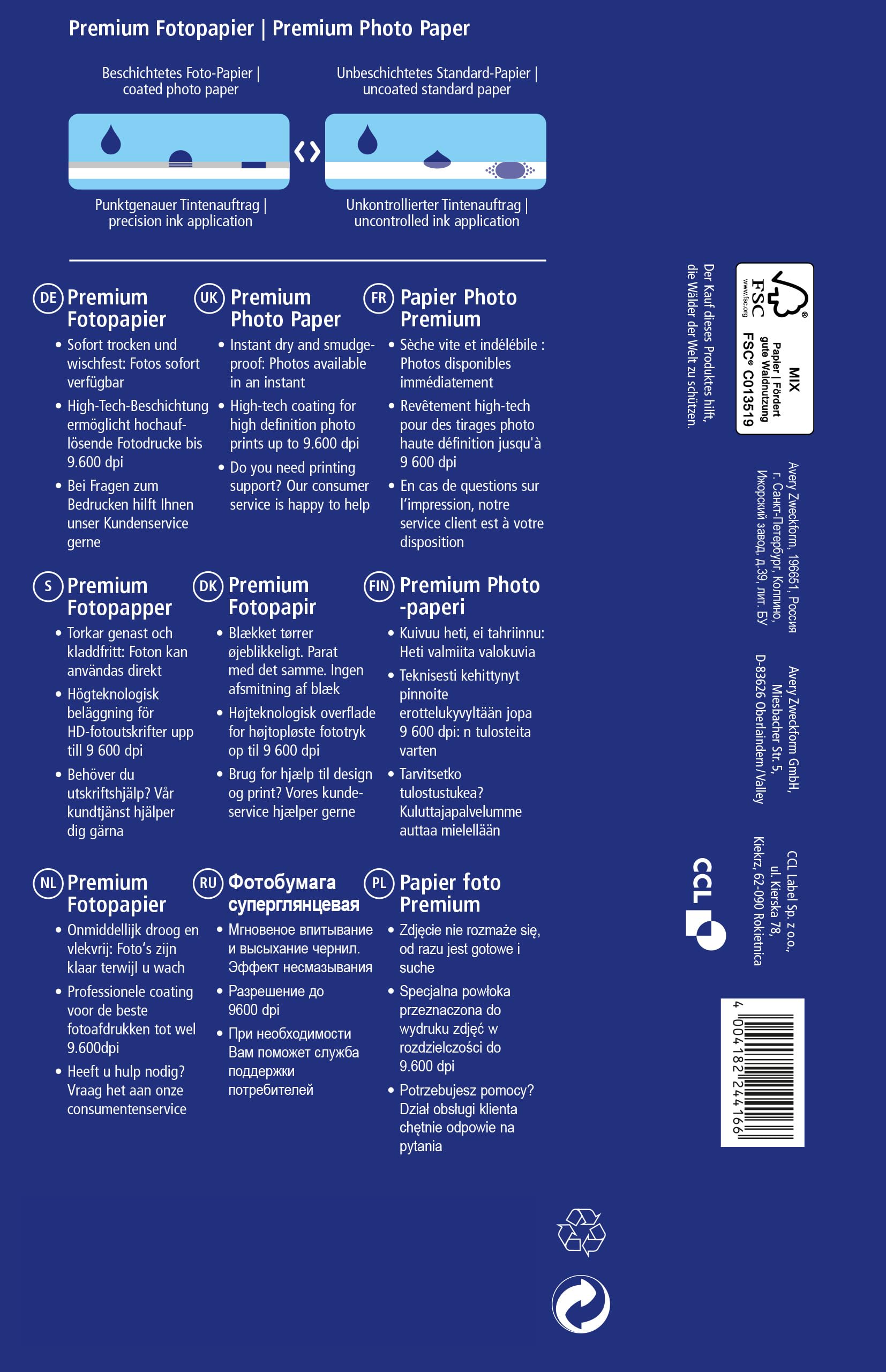 avery-zweckform-c2550-50-premium-inkjet-fotopapier-10x15-cm-250-g-m-50-blatt image 2