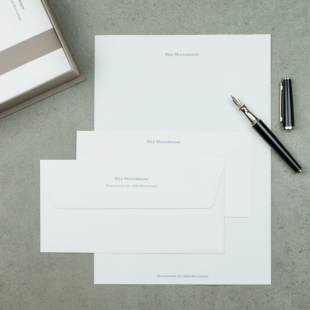 r-ssler-private-line-personalisierbare-briefpapier-box-wei-40-st-ck-blau image 3