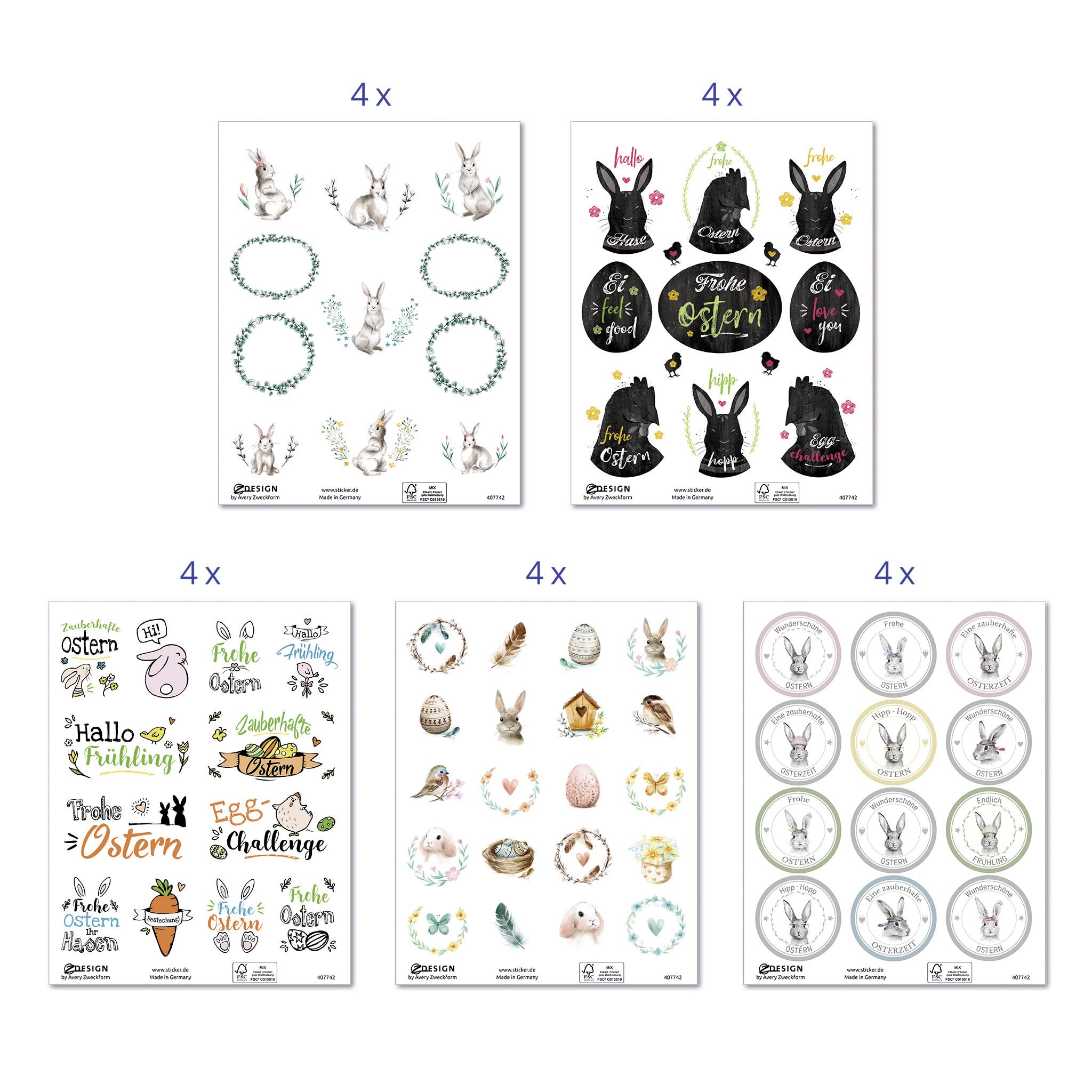avery-zweckform-51014-z-design-sticker-ostern-272-selbstklebende-osteraufkleber image 2