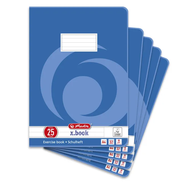 herlitz-x-book-schulheft-a4-liniert-lineatur-25-32-blatt-5-st-ck image 1