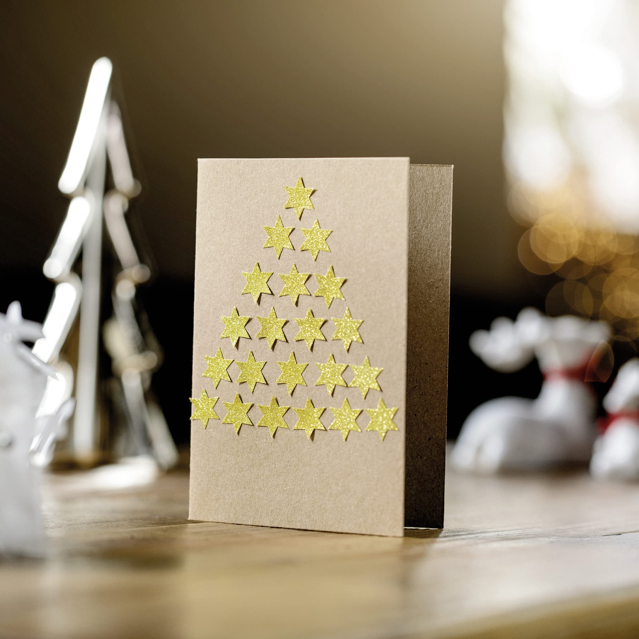 avery-zweckform-z-design-weihnachtssticker-sterne-556-st-ck-gold-silber-glitzer image 2
