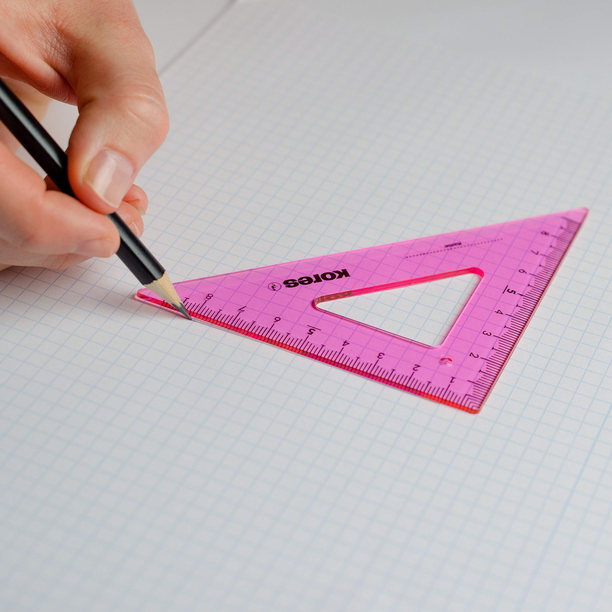 kores-geo15-mathematik-set-4-teilig-lineal-winkelmesser-zeichendreieck image 3