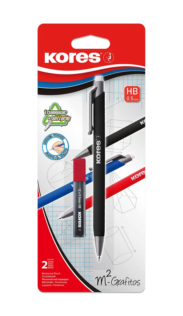 kores-m2-grafitos-druckbleistift-bb99920-set-3-farben-sortiert-inkl-minen image 1