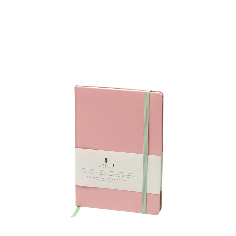 r-ssler-neon-notizbuch-a5-soft-cover-stoffbezug-mit-gummizug-rose image 1