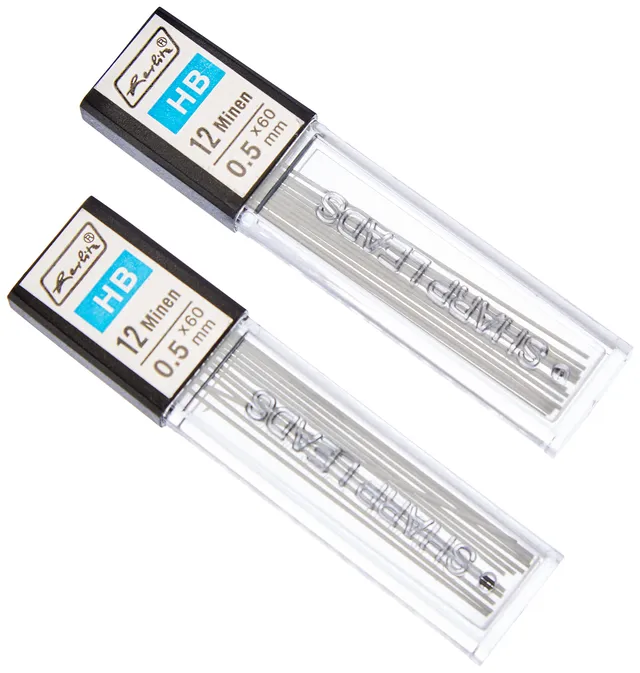 herlitz-druckbleistiftminen-hb-0-5-mm-graphit-2x-12-st-ck-blister image 1