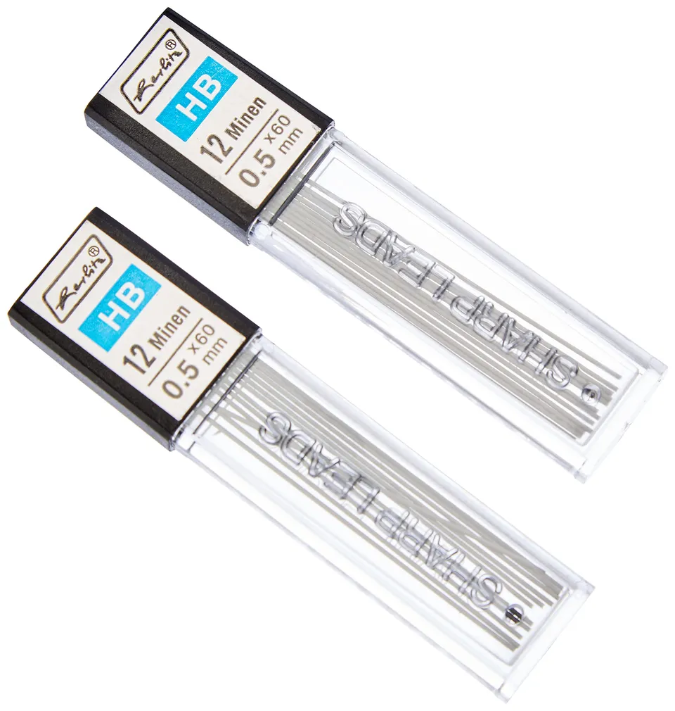 herlitz-druckbleistiftminen-hb-0-5-mm-graphit-2x-12-st-ck-blister image 1