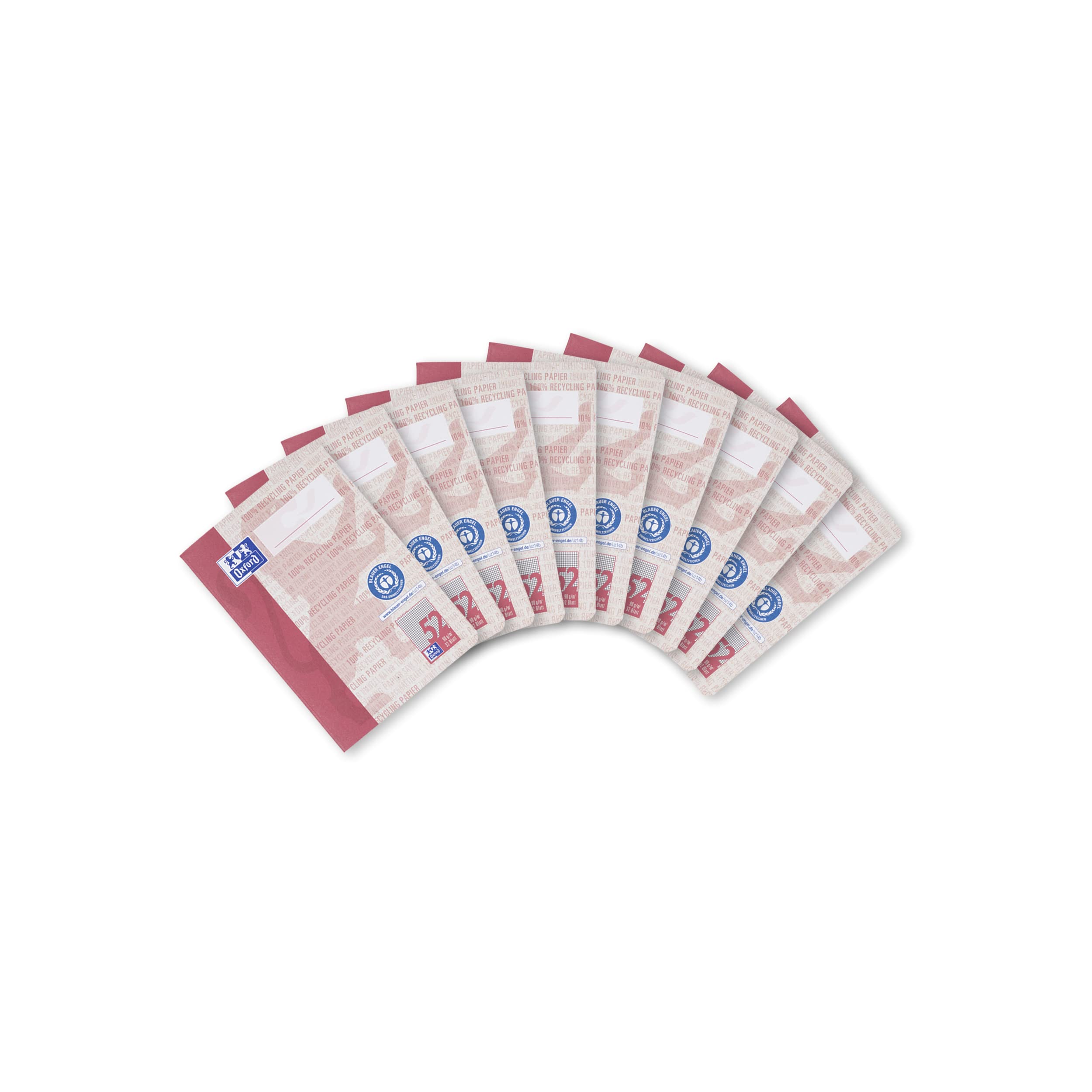 oxford-recycling-oktavheft-a6-kariert-lineatur-52-32-blatt-10er-pack image 1
