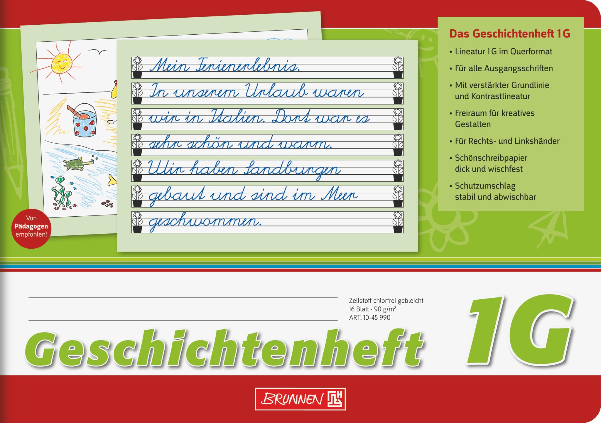 brunnen-geschichtenheft-1045990-klasse-1-a5-lineatur-1g-16-blatt image 1