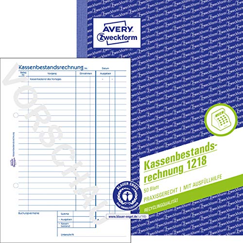 avery-zweckform-1218-recycling-kassenbestandsrechnung-a5-50-blatt-f-r-tageseinna image 8