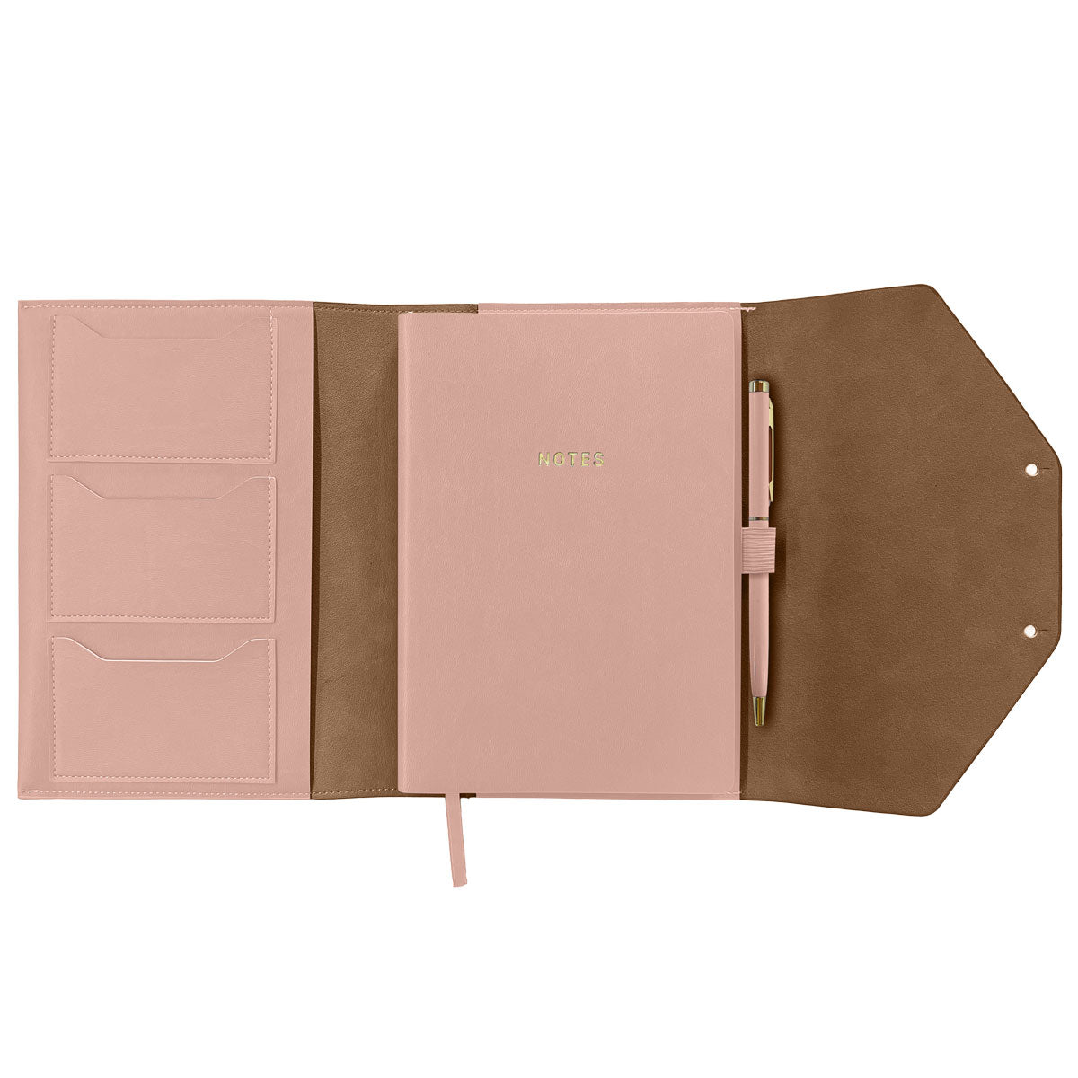 r-ssler-soft-touch-organizer-a5-mit-notizbuch-und-kugelschreiber-peach image 2