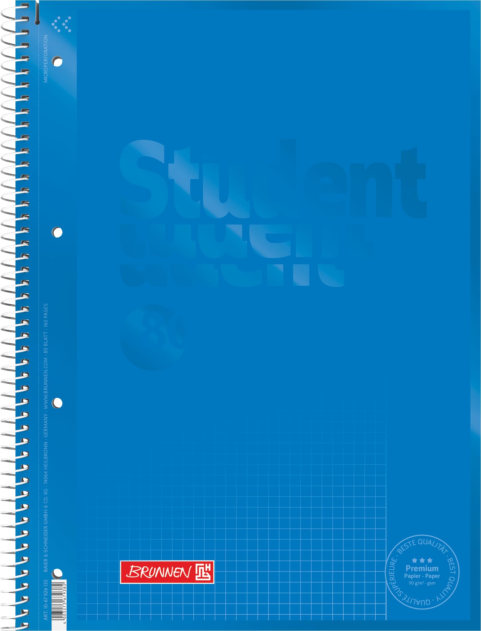 brunnen-collegeblock-premium-student-colour-code-a4-lin-26-80-blatt-azur image 1