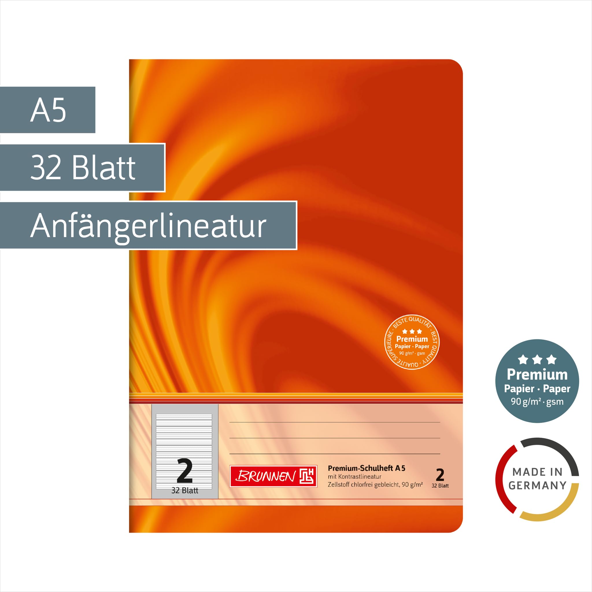 brunnen-premium-schulheft-din-a5-lineatur-2-32-blatt-doppelheft image 2