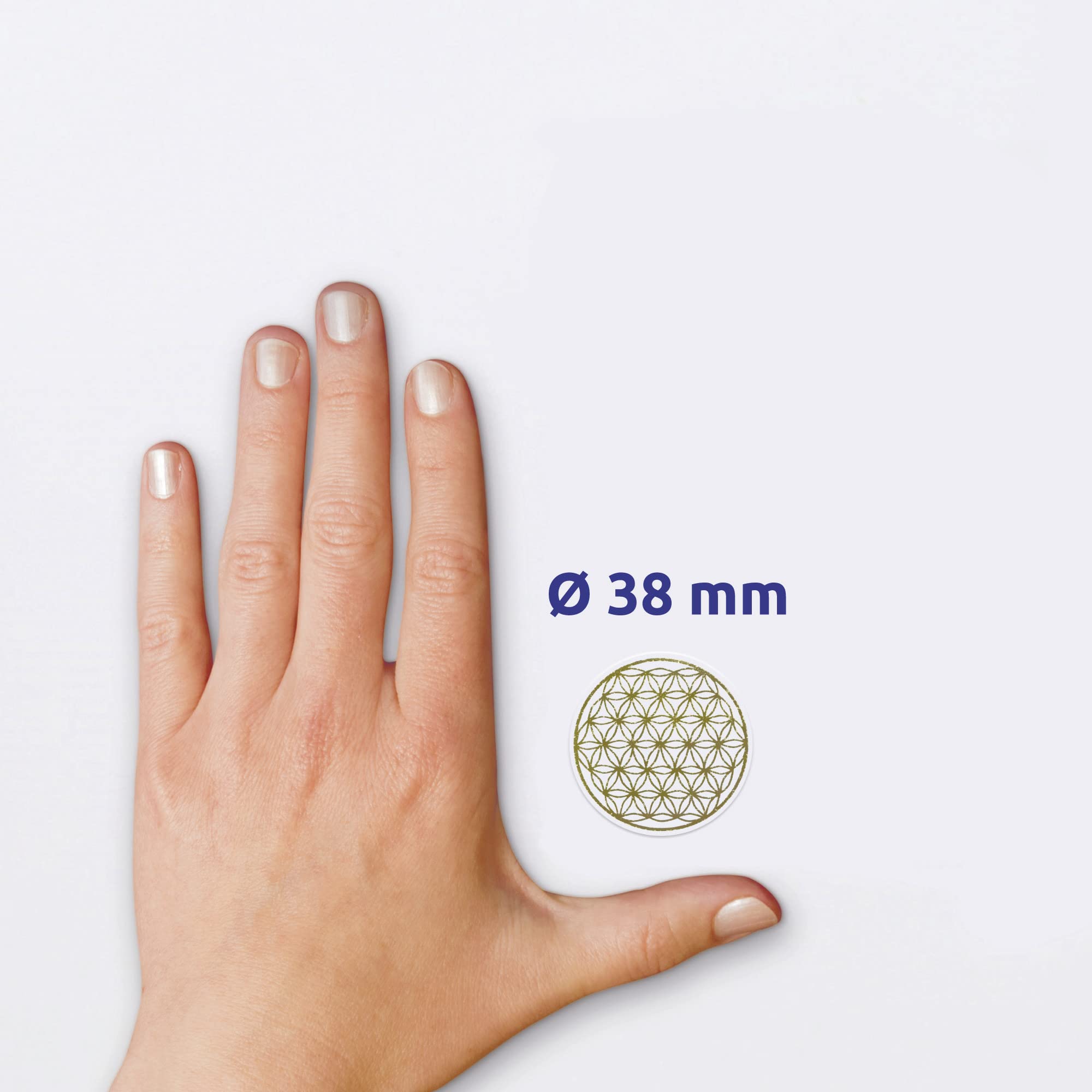 avery-zweckform-56817-z-design-sticker-lebensblume-38mm-transparent-gold-50-st-c image 2