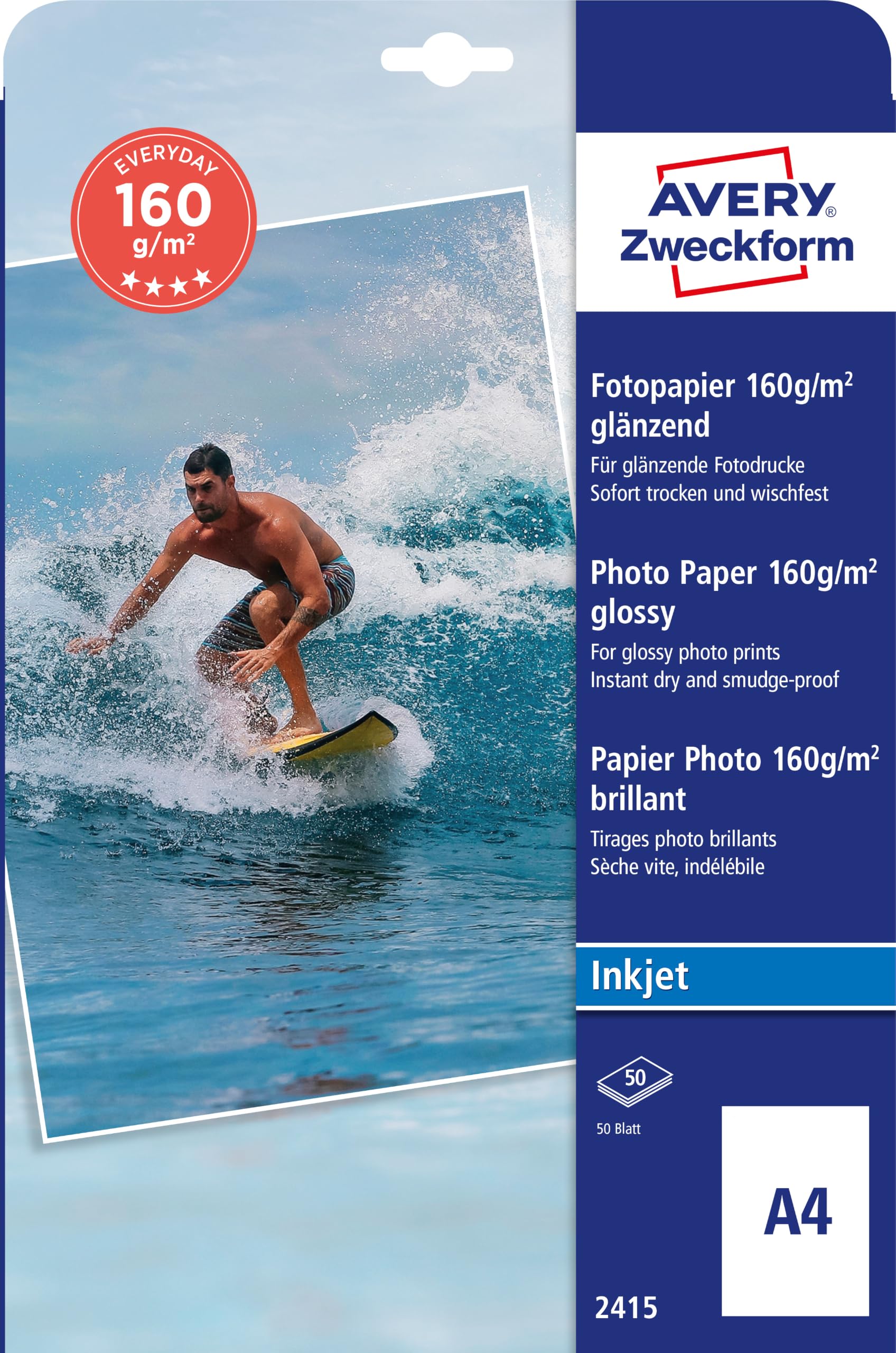 avery-zweckform-2415-everyday-fotopapier-a4-gl-nzend-160-g-m-50-blatt image 1