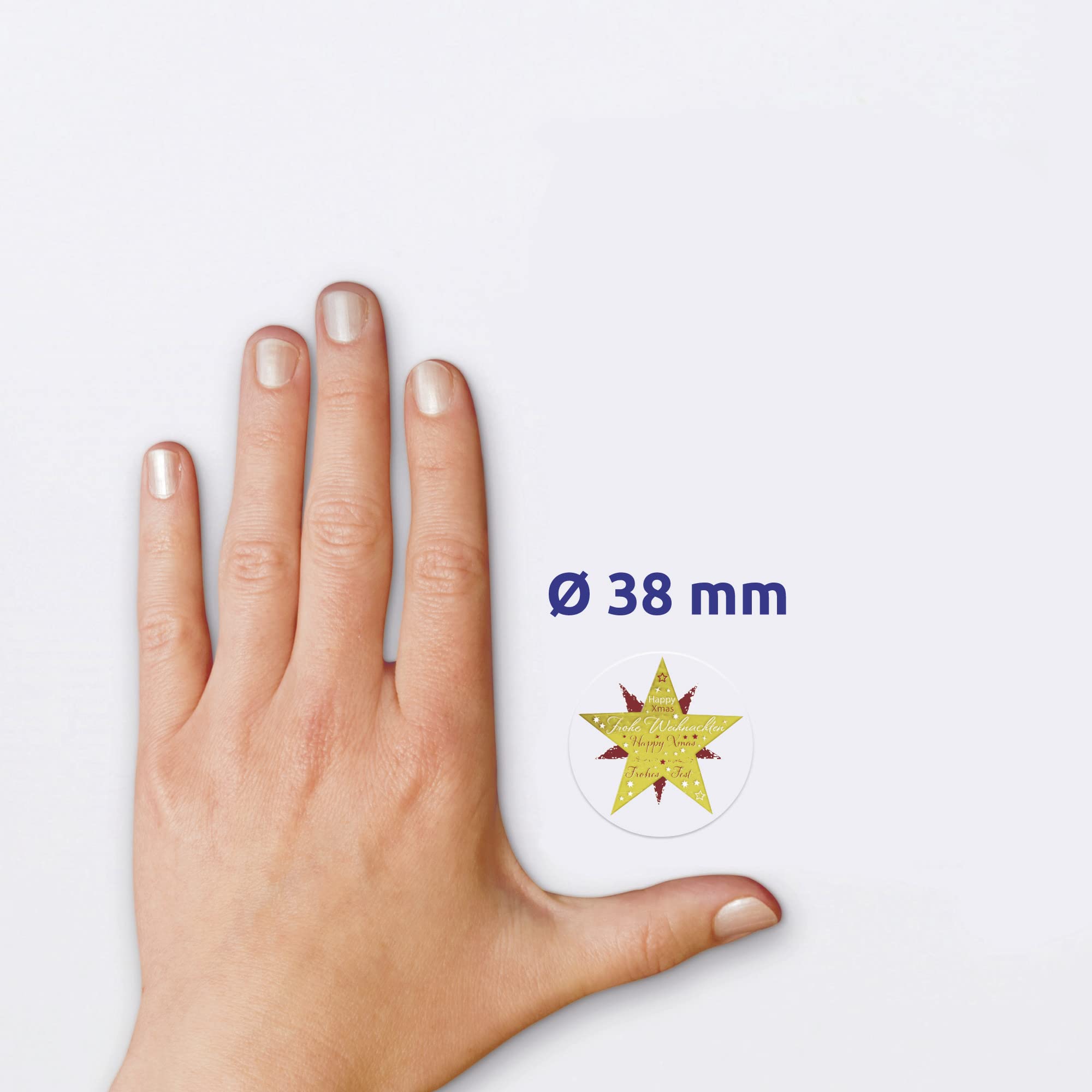 avery-zweckform-56825-sticker-frohe-weihnachten-38-mm-transparent-rolle-50-st-ck image 2