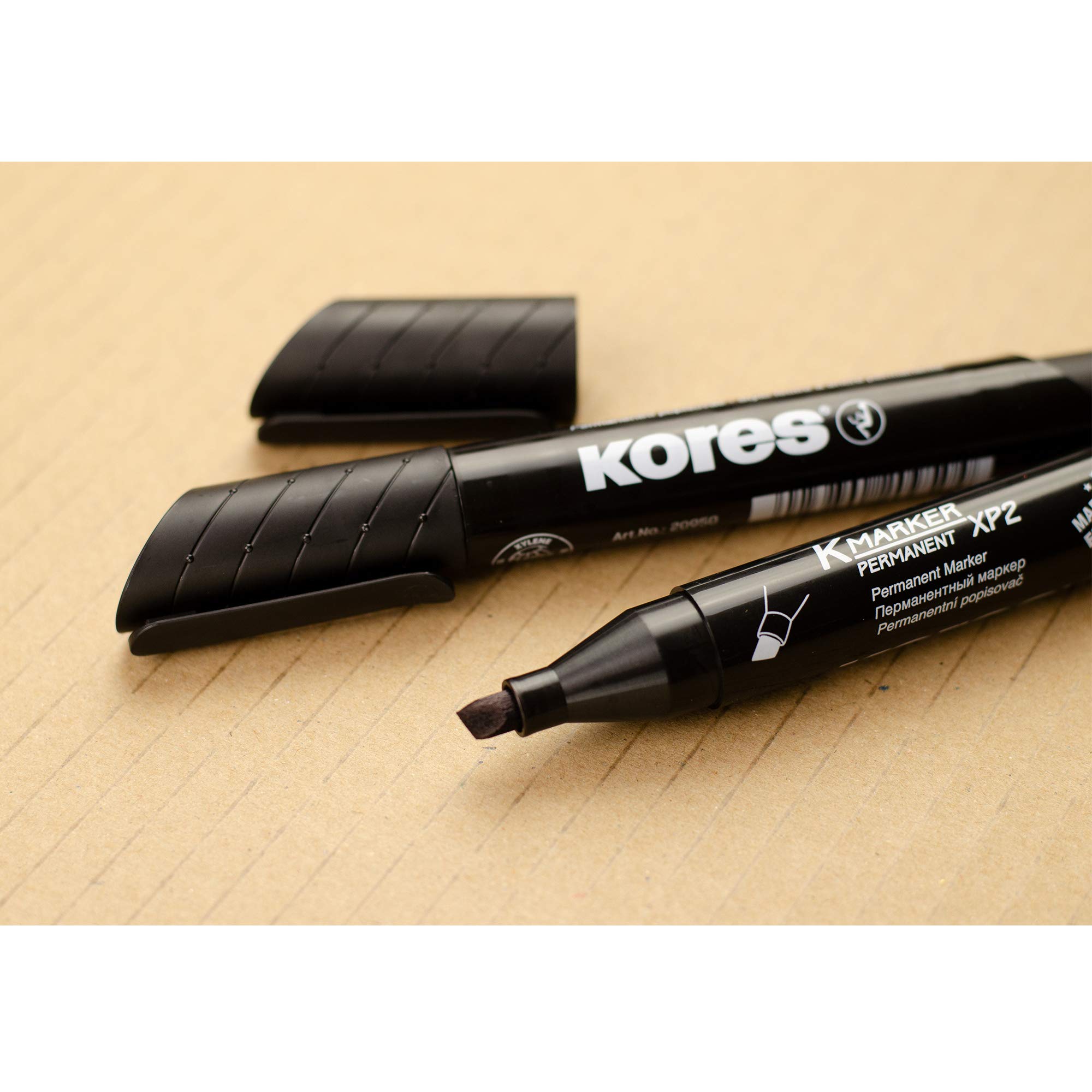 kores-k-marker-xp2-permanent-marker-schwarz-keilspitze-12-st-ck image 4
