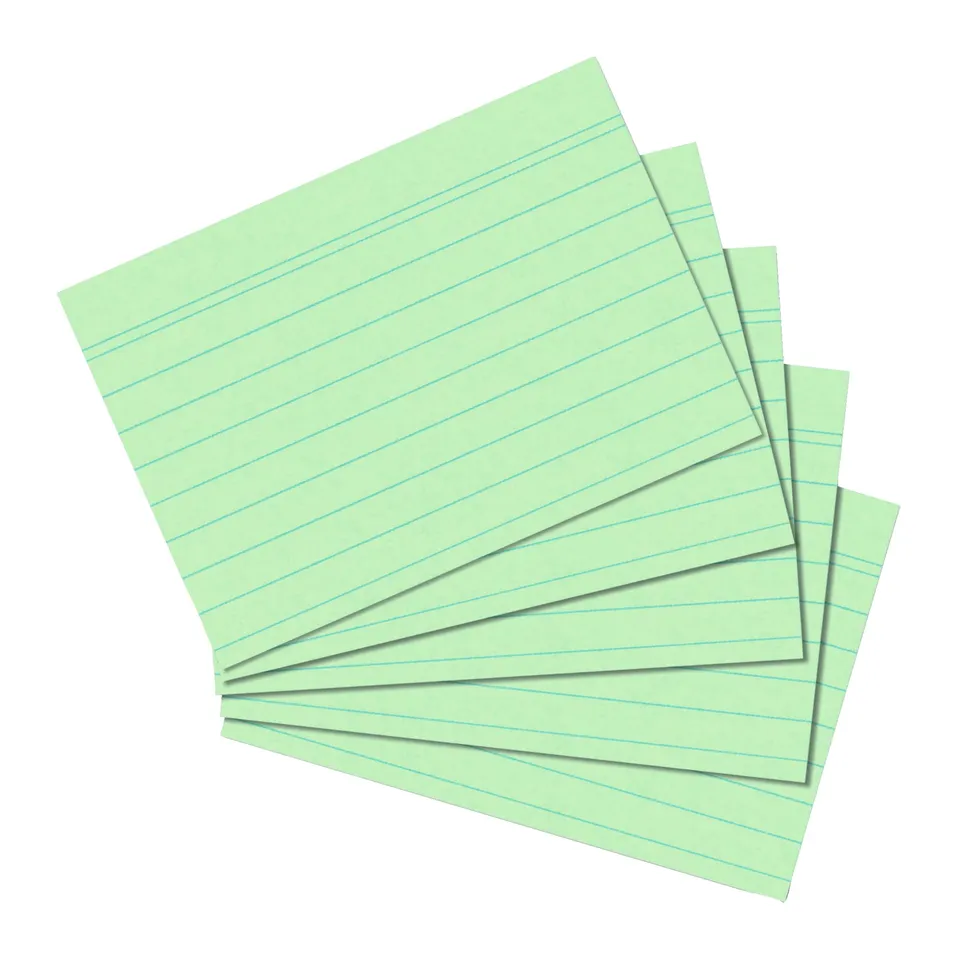 herlitz-karteikarten-a6-liniert-gr-n-100-st-ck-170-g-m image 1