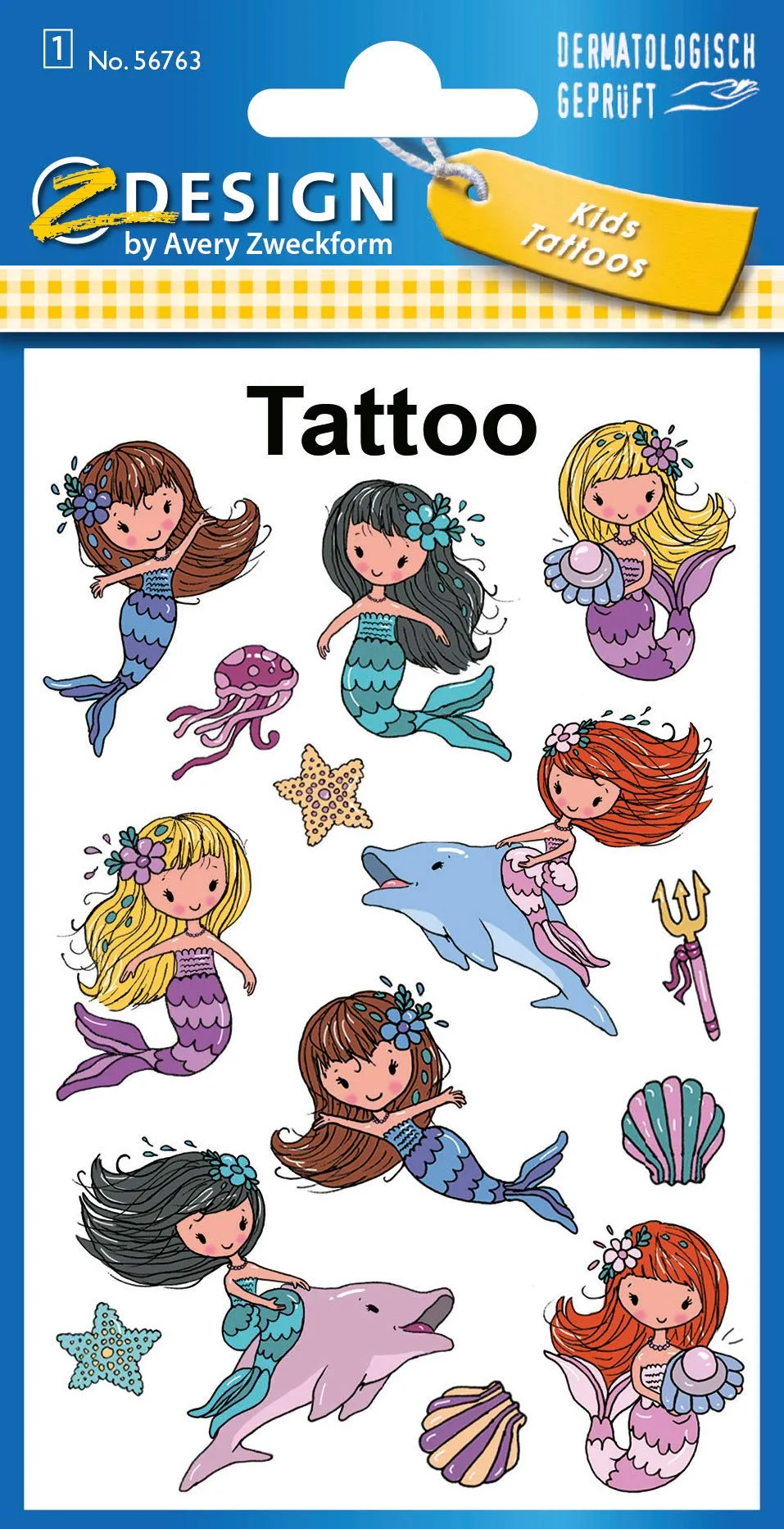 avery-zweckform-z-design-56763-tattoos-kinder-meerjungfrau-14-tempor-re-tattoos- image 1