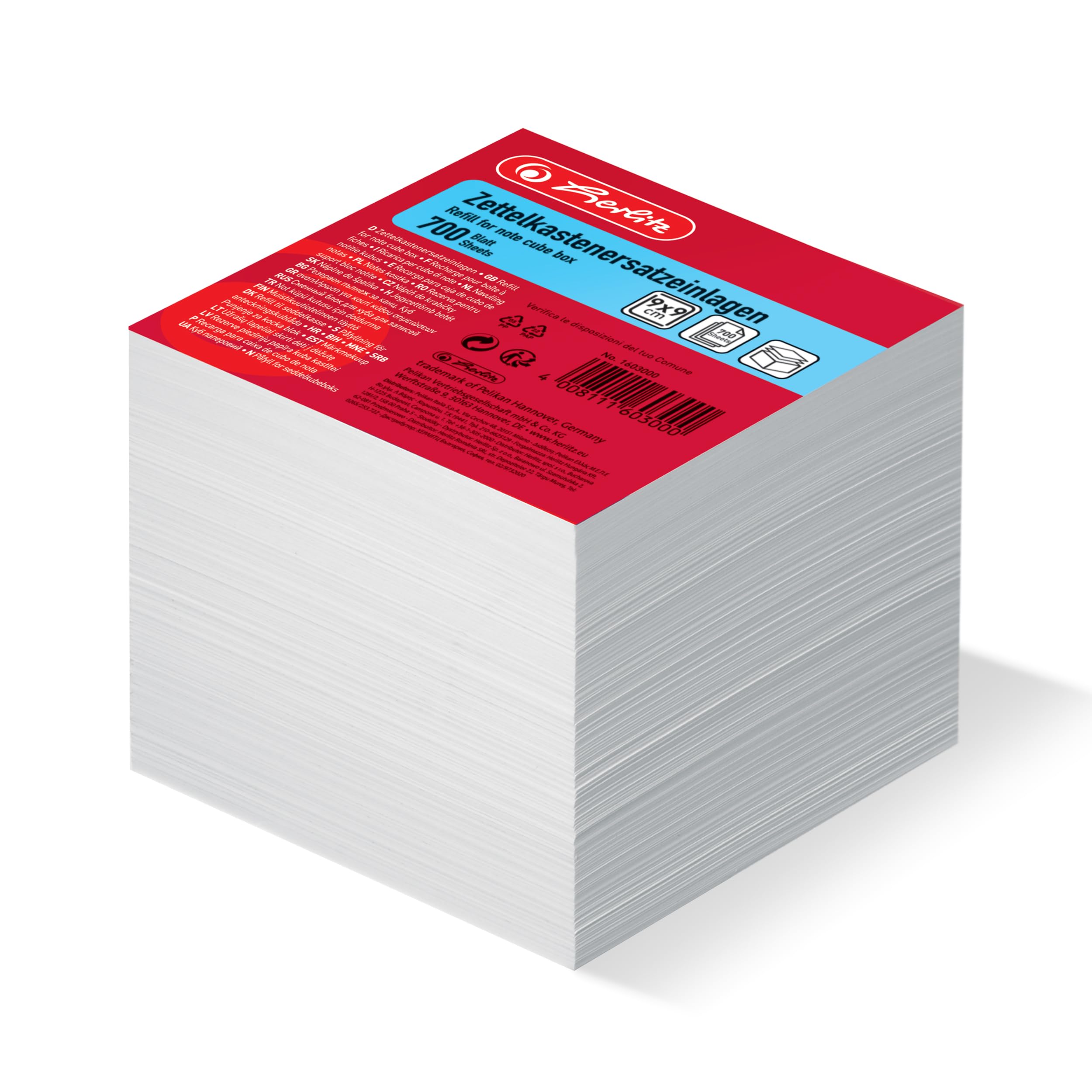 herlitz-1603000-zettelkasten-ersatzeinlage-9-x-9-cm-700-blatt-wei image 1