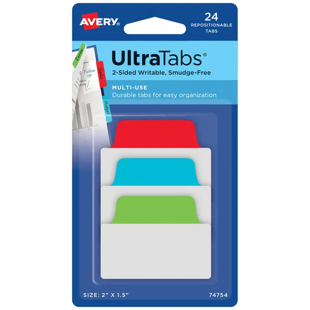 avery-zweckform-74754-ultratabs-haftstreifen-50-8-x-38-1-mm-24-index-tabs-transp image 1