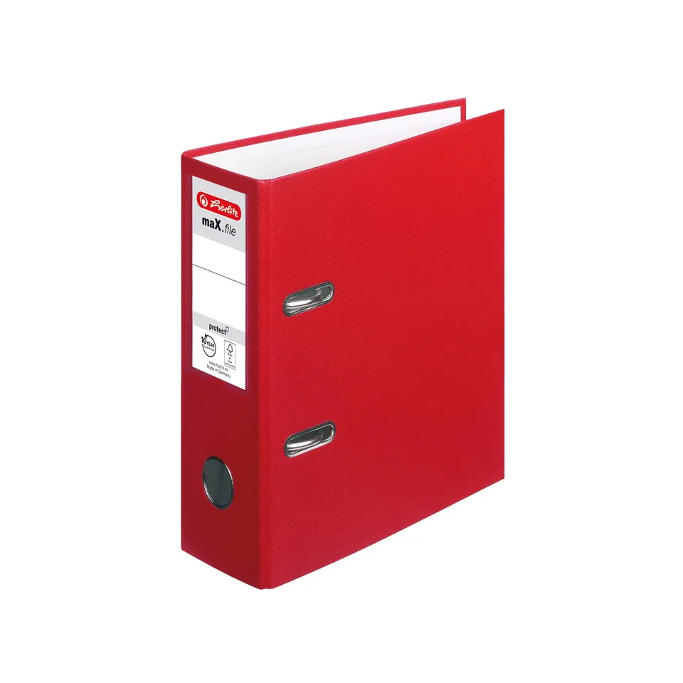 herlitz-ordner-max-file-protect-a5-hoch-8-cm-r-cken-rot-10-st-ck image 1