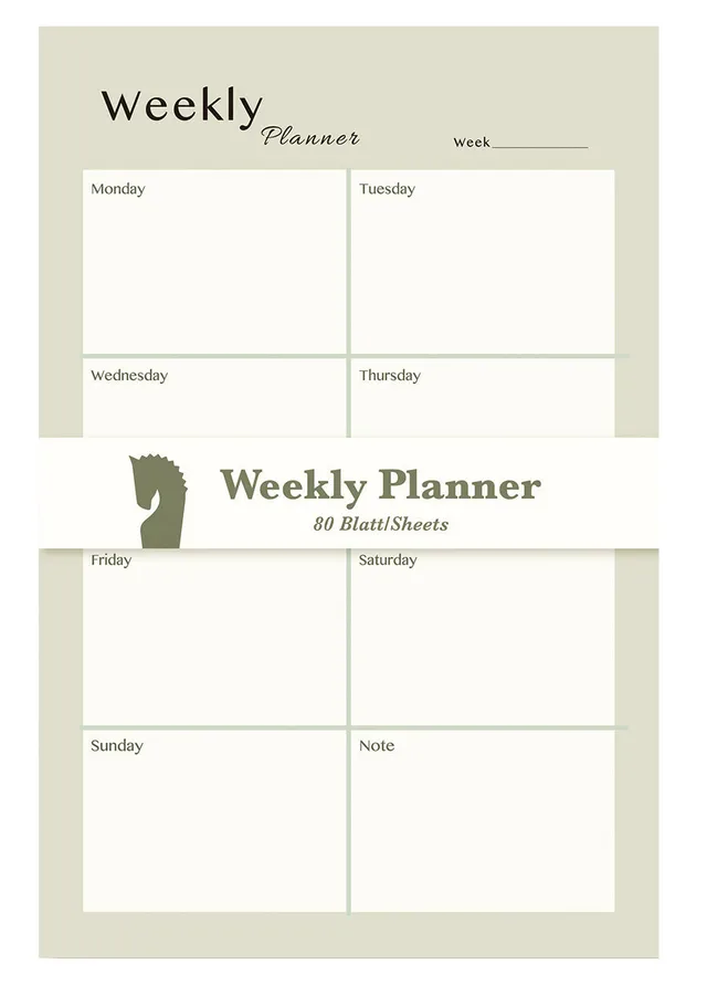 r-ssler-easy-planning-weekly-planner-sage-80-blatt-bedruckt image 1
