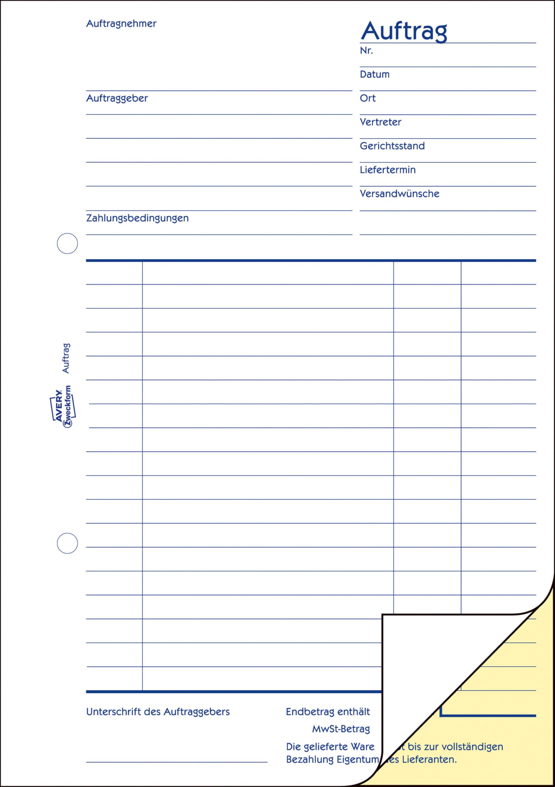 avery-zweckform-1725-auftragsformular-a5-2x40-blatt-selbstdurchschreibend-wei-ge image 2