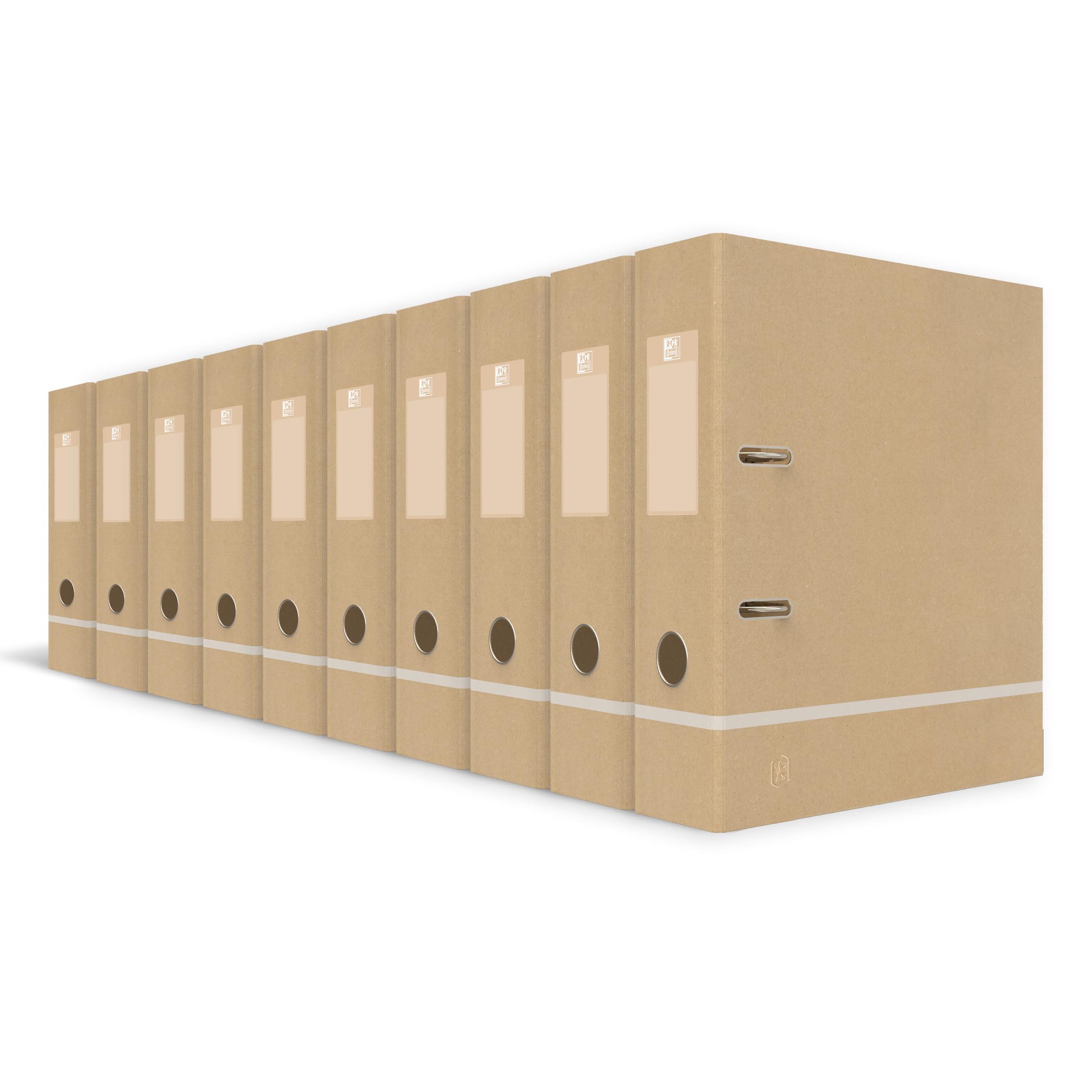 oxford-ordner-a4-breit-8-cm-r-cken-umwelt-papier-beige-10-st-ck image 1
