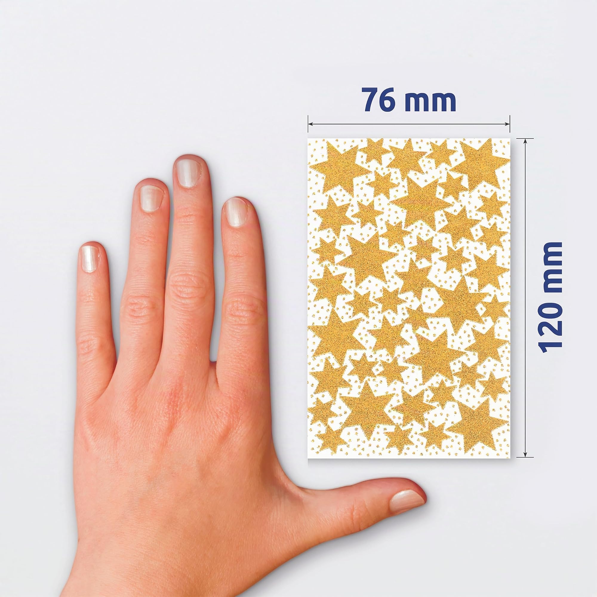 avery-zweckform-z-design-weihnachtssticker-sterne-556-st-ck-gold-silber-glitzer image 5