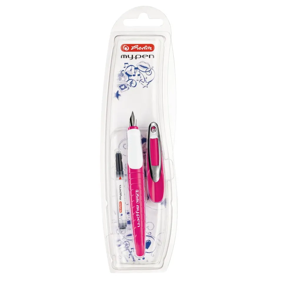 herlitz-schulf-llhalter-my-pen-m-feder-rechtsh-nder-pink-wei image 1
