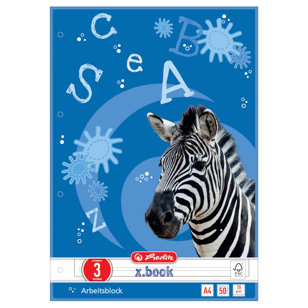 herlitz-arbeitsblock-x-book-a4-lineatur-3-liniert-50-blatt-5-st-ck image 1