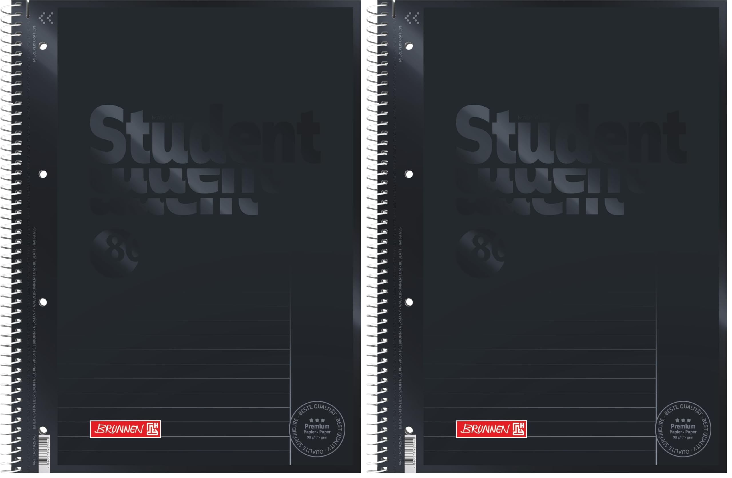 brunnen-collegeblock-premium-student-colour-code-a4-lin25-80-blatt-onyx image 8