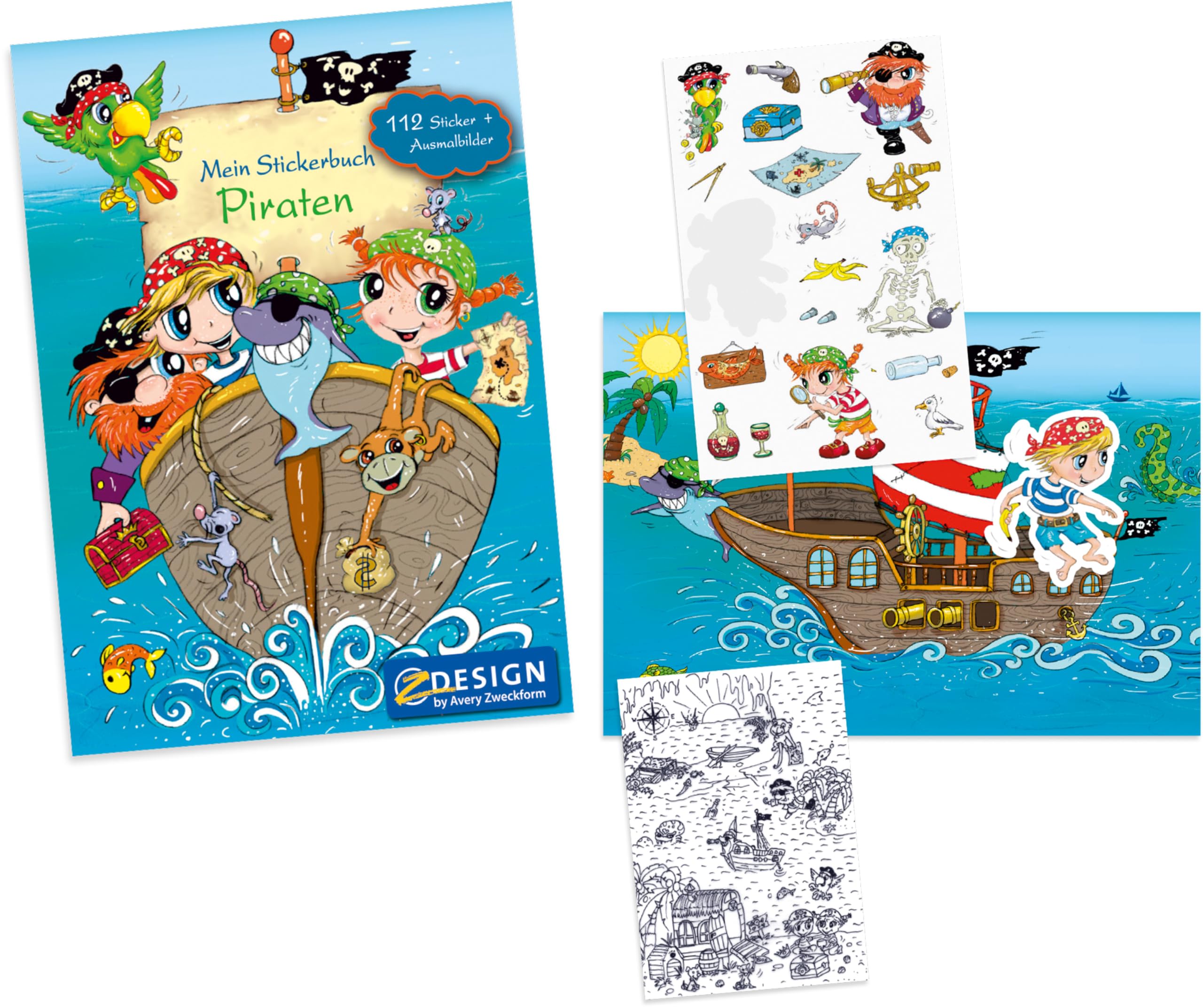 avery-zweckform-57797-z-design-kinder-stickerbuch-pirat-a5-112-sticker-5-spielwe image 3