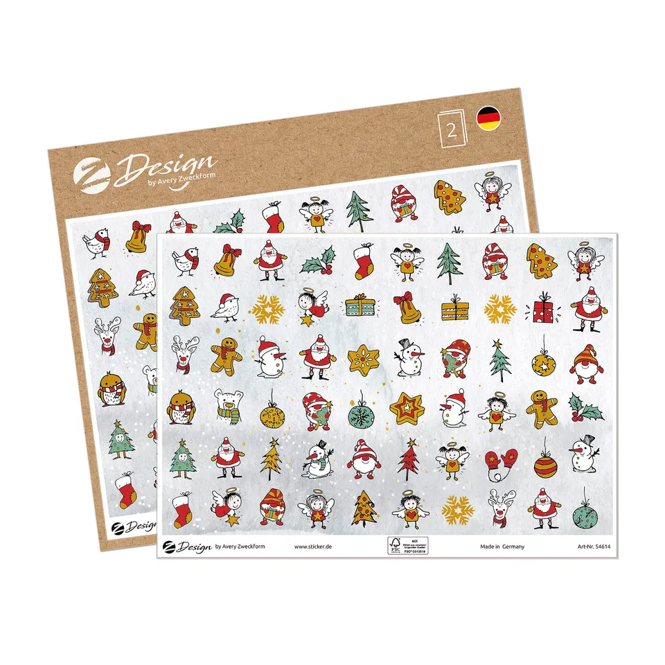 avery-zweckform-z-design-54614-weihnachtssticker-sterne-120-aufkleber-mit-goldpr image 1