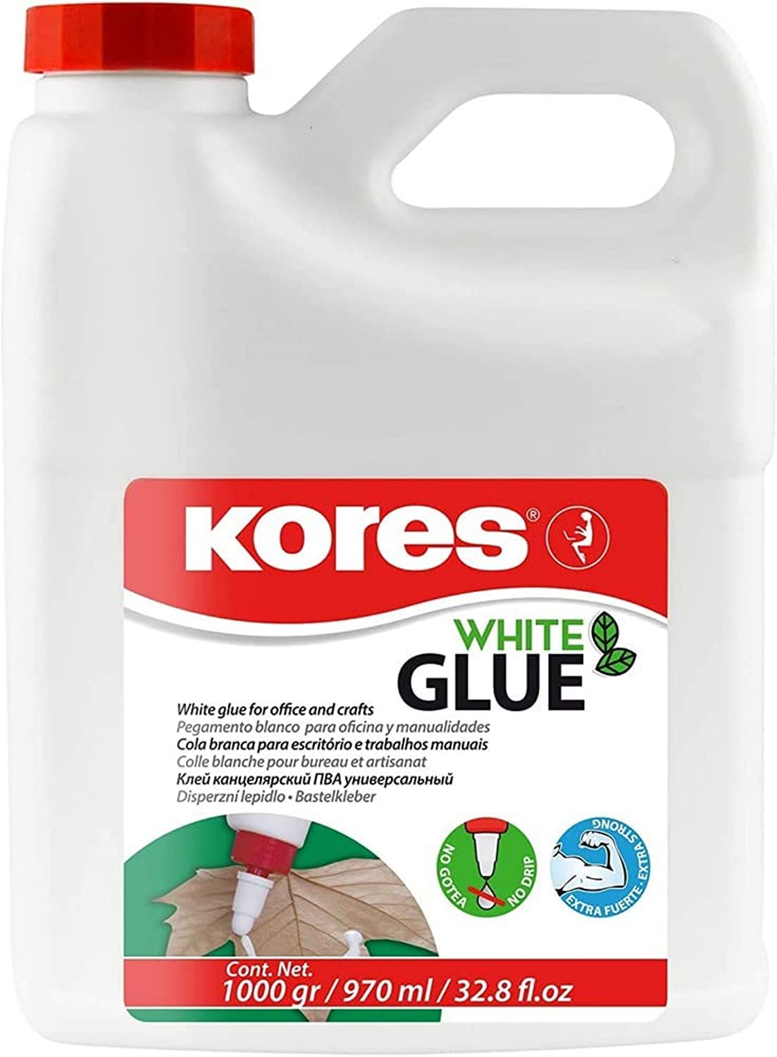 kores-wei-er-bastelkleber-fl-ssigkleber-1000-ml-stark-haftend-auswaschbar image 1