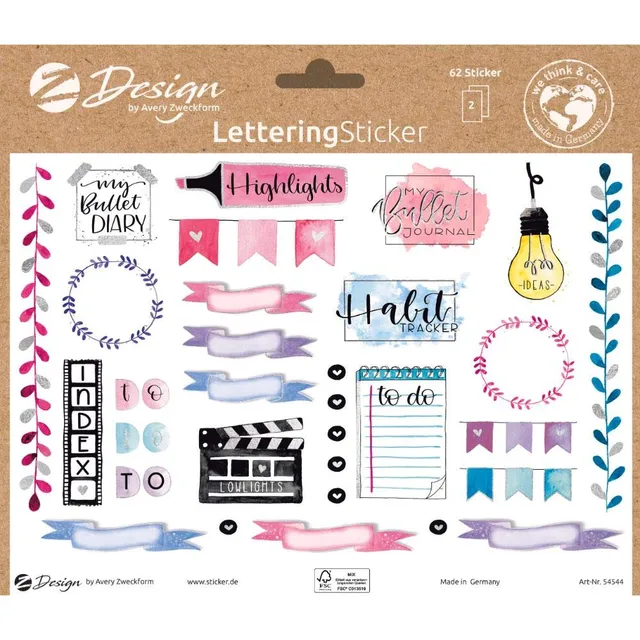 avery-zweckform-dekosticker-54544-rahmen-titel-62-st-ck-silbereffekt-a5 image 1